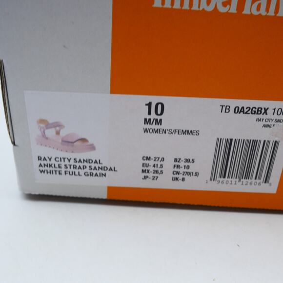 NEW Timberland Ray City Fisherman Sandals Women's 10 White Leather Ankle Strap - Picture 8 of 8